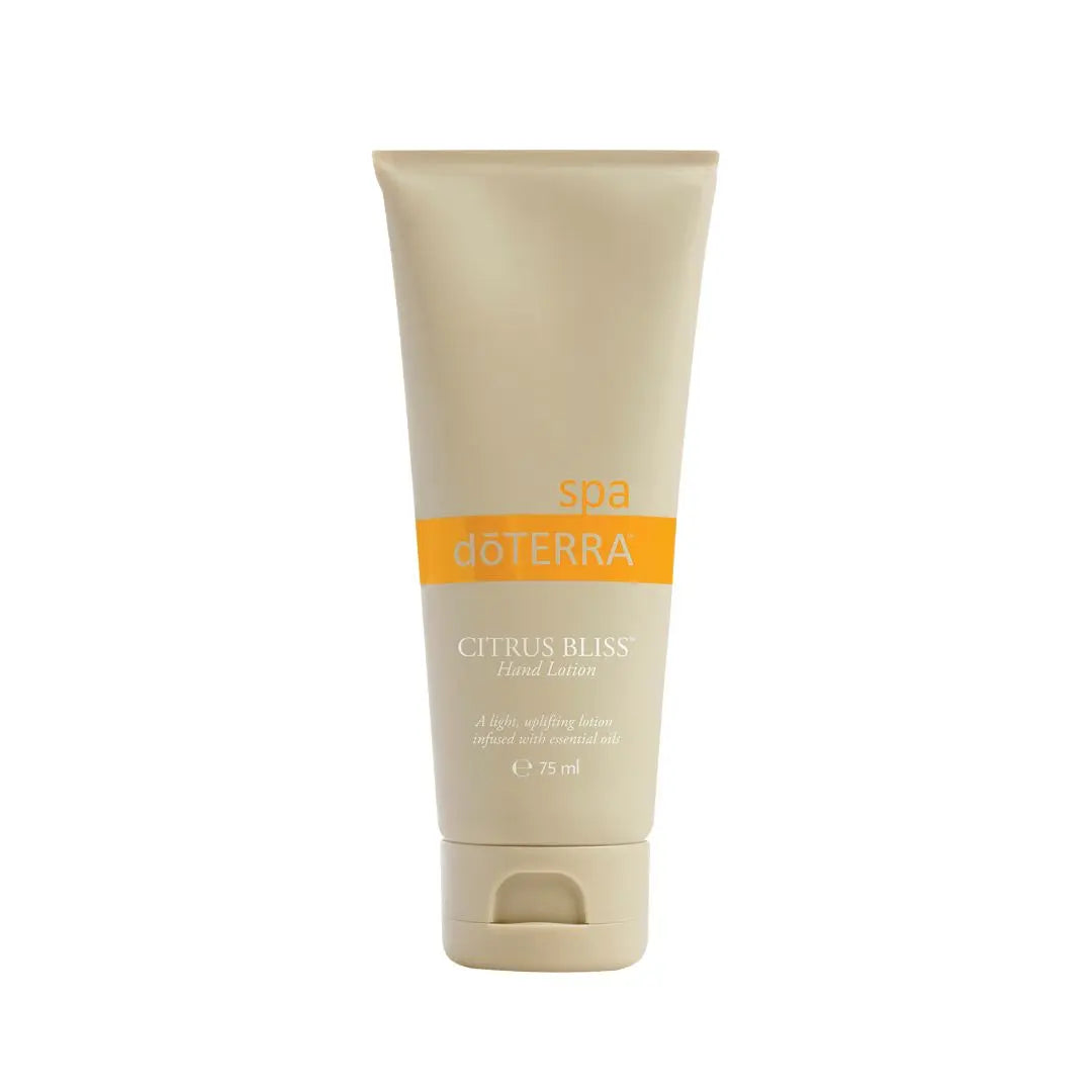Crema para manos Citrus Bliss 75ml de doTERRA en fondo blanco