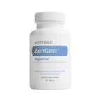 Frasco de DigestTab de doTERRA en fondo branco