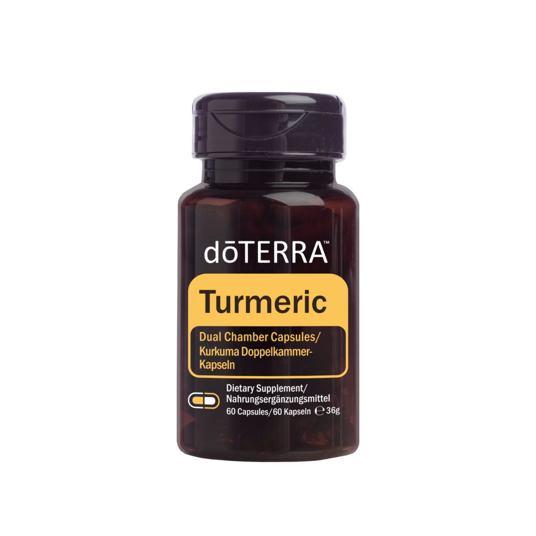 Turmeric doTERRA en fondo blanco