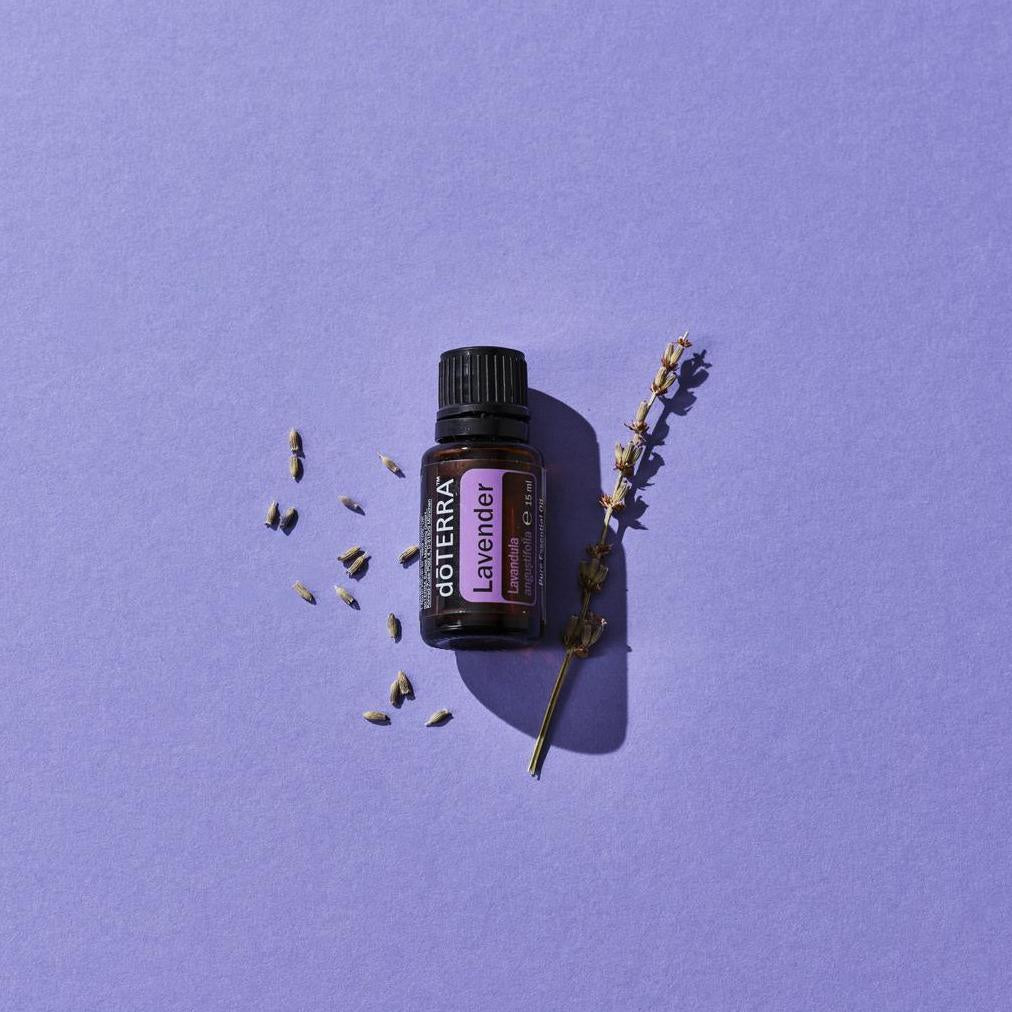 Aceite esencial de lavanda dōTERRA 15ml con flores de Lavandula angustifolia