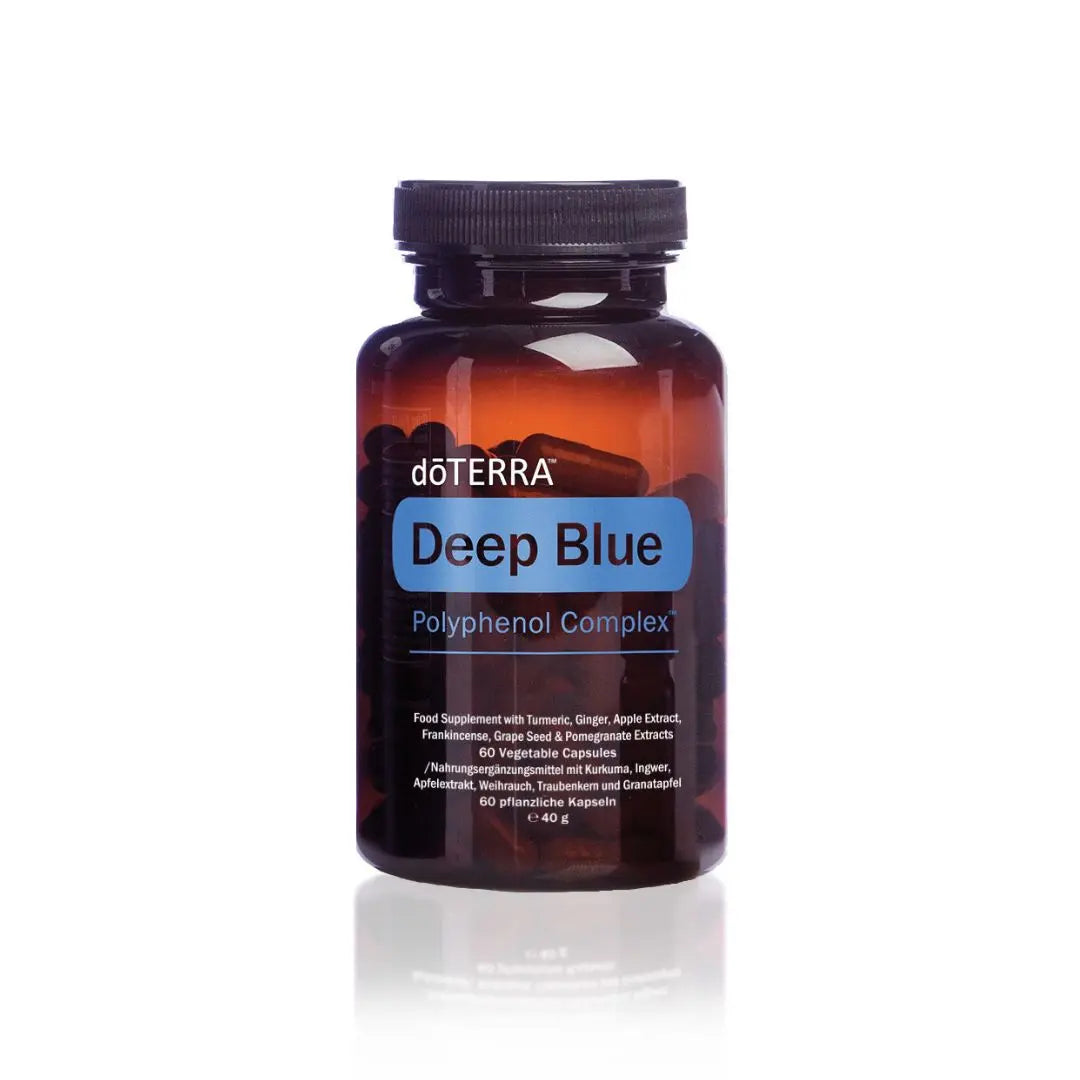 Complejo de Polifenol Deep Blue doTERRA 60 cápsulas vegetales con Cúrcuma, Jengibre, Incienso y Extracto de Granada
