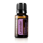 Frasco de aceite esencial de Lavanda 15ml doTERRA, con fondo blanco, destacando su pureza y calidad terapéutica.